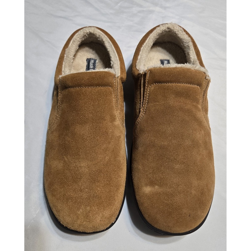 Hush Puppies Tan Suede Mens Slippers Size 11M Fleece Lined Non Slip NWOB Shoes